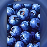 Ботанический постер ягоды черники 29×42 см голубой — фото 1