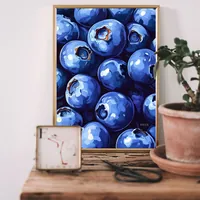 Ботанический постер ягоды черники 29×42 см голубой — фото 2