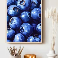Ботанический постер ягоды черники 29×42 см голубой — фото 3