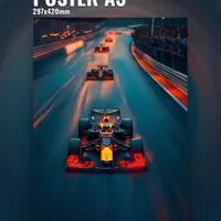 Ночная гонка F1 на трассе — неоновая вывеска Art Studio