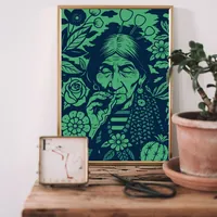 этно постер шаманка с травами и цветами — фото 2