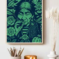 этно постер шаманка с травами и цветами — фото 3