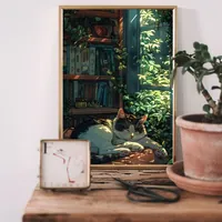 Постер спящего кота интерьерный без рамки — фото 2