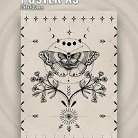 Минималистичный постер с мотыльком 29x42 см — фото 1