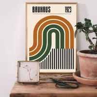 Постер Баухаус геометрия форм 29×42 см интерьерный серый — фото 2