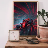 Постер Формулы 1 на скорости, красные световые трассы — фото 2