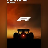 болид Формулы 1 силуэт на закате — неоновая вывеска Art Studio