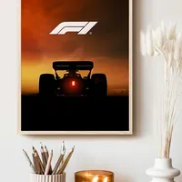 Постер силуэта болида Формулы 1 на закате — фото 3