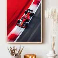 Постер болид Формулы 1 красного цвета — фото 3
