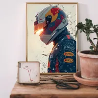 Постер гонщика Формулы 1 в шлеме с фирменным дизайном — фото 2