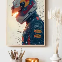 Постер гонщика Формулы 1 в шлеме с фирменным дизайном — фото 3