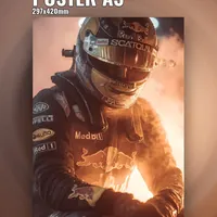 гонщик Формулы 1 в шлеме — неоновая вывеска Art Studio