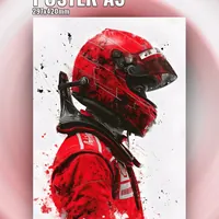 красный шлем гонщика Формулы 1 — неоновая вывеска Art Studio