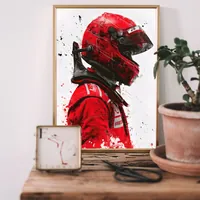 Постер шлем гонщика Формулы 1 красный — фото 2