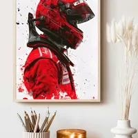 Постер шлем гонщика Формулы 1 красный — фото 3