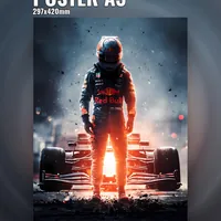 пилот Формулы 1 рядом с болидом — неоновая вывеска Art Studio