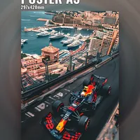 Постер пилота Формулы 1 на черном фоне — фото 1