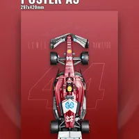 Постер болид Формулы 1 в красном цвете сверху — фото 1