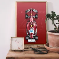 Постер болид Формулы 1 в красном цвете сверху — фото 2