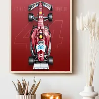 Постер болид Формулы 1 в красном цвете сверху — фото 3