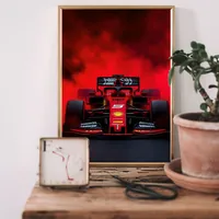 Формула 1 красный болид в дыме постер — фото 2
