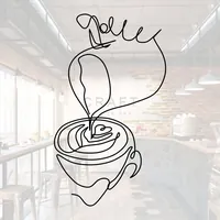 Наклейка питчер с капучино виниловая для кухни и интерьера — фото 2