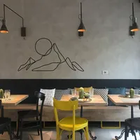 Наклейка Горы и солнце 100×15 см черный без фона — фото 3