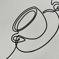 Наклейка чашка кофе и круассан виниловая без фона 49×17 см — фото 4