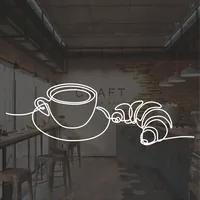 Наклейка чашка кофе и круассан — фото 2