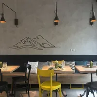 Наклейка Горы на холодильник черная без фона — фото 2