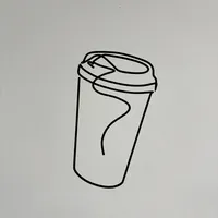 Наклейка стакан кофе с собой черная 30х49 см — фото 2