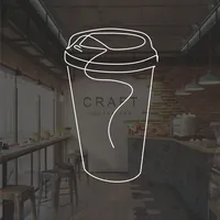 Наклейка с изображением стакана кофе для авто и холодильника — фото 3