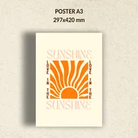 Постер с закатом Sunshine оранжевый 29х42 — фото 1