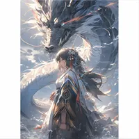 Аниме Снежный дракон и девушка постер интерьерный — фото 2