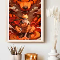 Постер Наруто и Курама оранжевый — фото 3