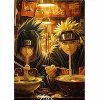 Постер Наруто ест лапшу Ичераку желтый аниме — фото 2