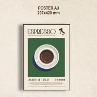 Постер Espresso зеленый на темную бумагу — фото 1