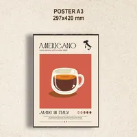 Постер Americano 29x42 см деревенский стиль — фото 1