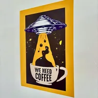 Постер "We need coffee" желтый 29×42 см интерьера — фото 3