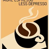 Больше эспрессо постер интерьерный бежевый без рамки — фото 2