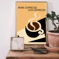 Больше эспрессо постер интерьерный бежевый без рамки — фото 3
