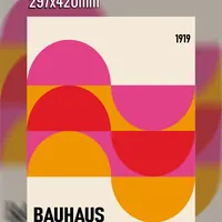 Bauhaus 1919 Абстрактный интерьерный постер современного дизайна — фото 1