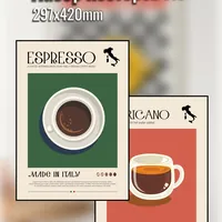 Набор интерьерных постеров А3, Espresso+Americano — неоновая вывеска Art Studio