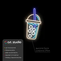 Неоновая вывеска с надписью Bubble Tea для кафе и баров — фото 4