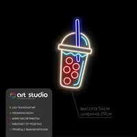 Неоновая вывеска с надписью Bubble Tea для кафе и баров — фото 5