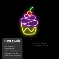 Капкейк — неоновая вывеска Art Studio
