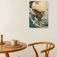 Постер кот на волне бежевый синий — фото 5