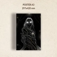 Богиня на чёрном фоне интерьерный постер 29x42 — фото 1