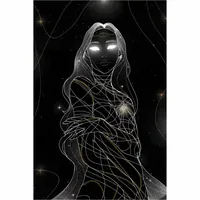 Богиня на чёрном фоне интерьерный постер 29x42 — фото 2