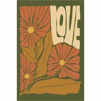 Постер абстрактные цветы любовь хаки 29х42 — фото 2